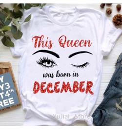 This Queen Was Born In July/may/March Graphic Print T-Shirts Femme Makeup Eyelashes T Shirt Female Summer Fashion Tee shirt $...