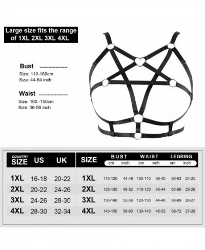 Pentagram Body Bandage Cage Harness For Busty Women's Underwear Harajuku Sexy Plus Size Lingerie Adjust Waist Belt Festival $...