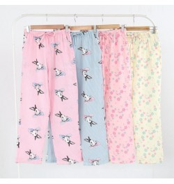 Sweet Floral Dot Animal Gingham Plaid Print Full Length Pants Women Elastic high Waist Loose Casual Long Trousers Sleep Pants...