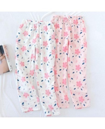 Sweet Floral Dot Animal Gingham Plaid Print Full Length Pants Women Elastic high Waist Loose Casual Long Trousers Sleep Pants...