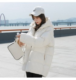 Winter New Style Puffer Jackets Women White Zipper Long Down Jacket Woman Korean Loose Hooded Bubble Coats Female $76.67 - Ja...