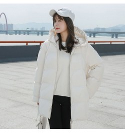 Winter New Style Puffer Jackets Women White Zipper Long Down Jacket Woman Korean Loose Hooded Bubble Coats Female $76.67 - Ja...