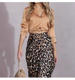 Women Two Piece Set Casual V Neck Full Sleeve Solid Lapel Shirt Top Slit Pleated Lace Up Print Skirt Sets High Streetwear $46...