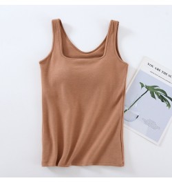 New Warm Tank Top For Women Chest Pads Sleepwear Shirt Casual Autumn Winter Bottoming Vest Thin Velvet One Piece Pajamas Tops...