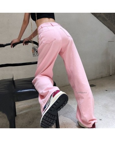 2022 Fashion Women Pink High Waist Loose Casual Pants Korean Style d Omighty Vintage Trousers Wide Leg Pants KZ615 $46.16 - J...