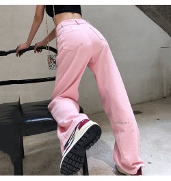 2022 Fashion Women Pink High Waist Loose Casual Pants Korean Style d Omighty Vintage Trousers Wide Leg Pants KZ615 $46.16 - J...