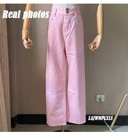 2022 Fashion Women Pink High Waist Loose Casual Pants Korean Style d Omighty Vintage Trousers Wide Leg Pants KZ615 $46.16 - J...