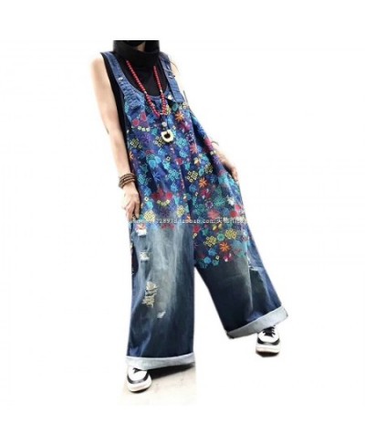 Lady Printed Casual Jumpsuit Women Wide Leg Jumpsuit Summer 2023 Street Style Rompers Womens Personality Jumpsuit $75.50 - Ju...