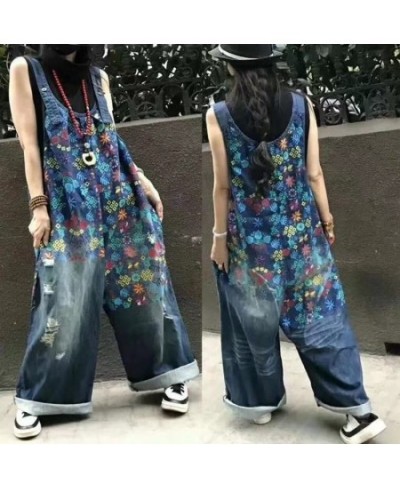 Lady Printed Casual Jumpsuit Women Wide Leg Jumpsuit Summer 2023 Street Style Rompers Womens Personality Jumpsuit $75.50 - Ju...