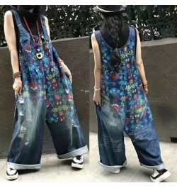 Lady Printed Casual Jumpsuit Women Wide Leg Jumpsuit Summer 2023 Street Style Rompers Womens Personality Jumpsuit $75.50 - Ju...