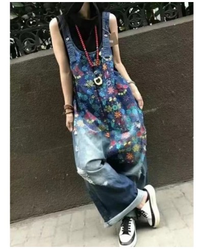 Lady Printed Casual Jumpsuit Women Wide Leg Jumpsuit Summer 2023 Street Style Rompers Womens Personality Jumpsuit $75.50 - Ju...