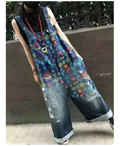 Lady Printed Casual Jumpsuit Women Wide Leg Jumpsuit Summer 2023 Street Style Rompers Womens Personality Jumpsuit $75.50 - Ju...