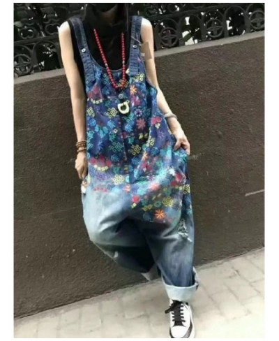 Lady Printed Casual Jumpsuit Women Wide Leg Jumpsuit Summer 2023 Street Style Rompers Womens Personality Jumpsuit $75.50 - Ju...