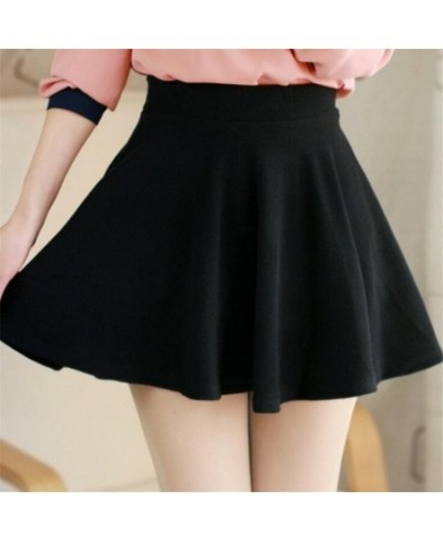 Women High Waist Skirt Spring Summer Solid A-line Skirts Candy Color Elastic Pleated Sexy Short Mini Fashion Bottom $22.80 - ...