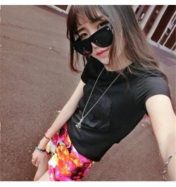 women summer 3d camellia embroidery luxury T-shirt ladies fashion tops slim casual tee shirts vetement femal $28.93 - Tops & ...