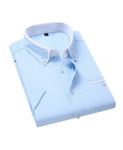 Plus Size 5XL Summer Business Shirt Men Short Sleeves Button Up Shirt Turn-down Collar Casual Shirts Mens Clothing $28.87 - P...