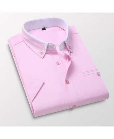 Plus Size 5XL Summer Business Shirt Men Short Sleeves Button Up Shirt Turn-down Collar Casual Shirts Mens Clothing $28.87 - P...