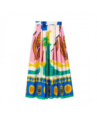 Printed Long Skirts For Women Fashion 2023 Pleated Midi Skirt Woman High Waist Skirt Sets Streetwear Summer Beach Skirt $36.1...