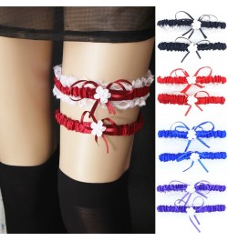 1set Fashion Women Sexy Harajuku Wedding Style Adjustable Elastic Garter Belt Suspenders Lace Bowknot Thigh stockings Garter ...