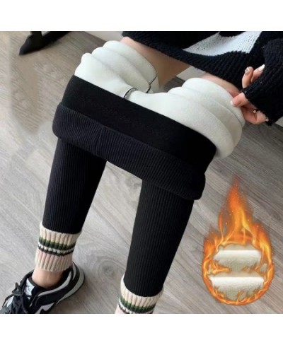 Leggings Women 2022 Winter Ribbed High Waist Slim Outer Wear Casual Pants Contrasting Colors Ankle-length Stretchy Pants Tigh...