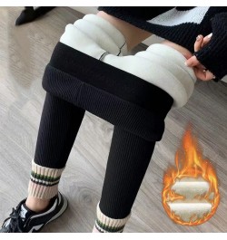 Leggings Women 2022 Winter Ribbed High Waist Slim Outer Wear Casual Pants Contrasting Colors Ankle-length Stretchy Pants Tigh...