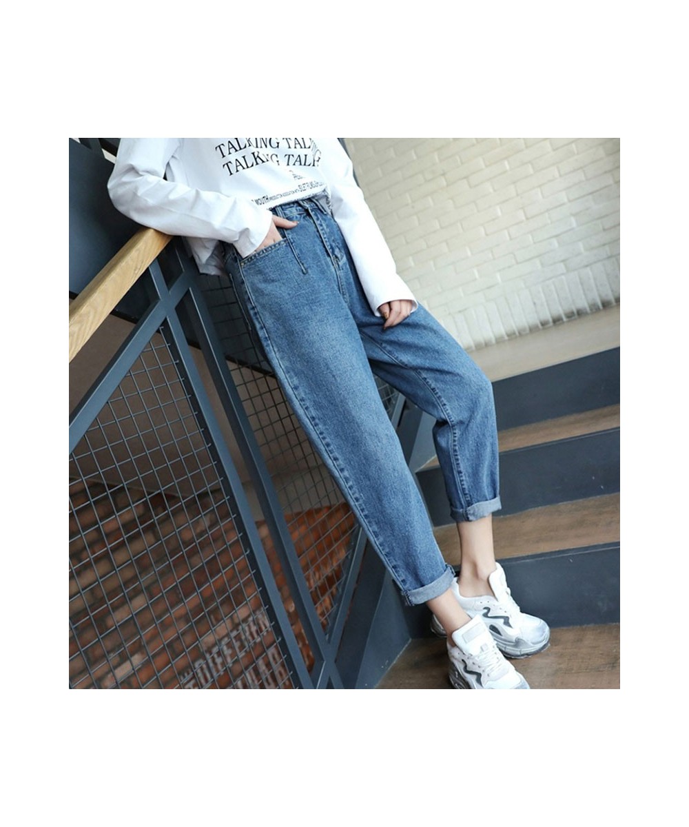 2023 Autumn High Waist Jeans for Women Loose Jeans Woman Soft Ankle-length Denim Trousers Casual Harem Capris with Blue 10729...