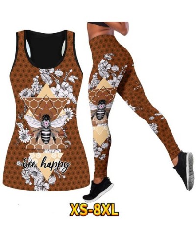 2023 Sport Two Piece Set Yoga Clothes Tight Yoga Clothes Flower Printing Activewear Set Spring Summer Sleeveless Retro Yoga $...