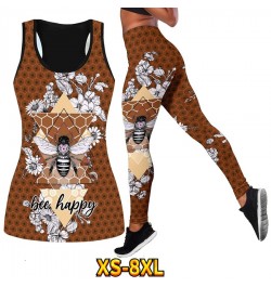 2023 Sport Two Piece Set Yoga Clothes Tight Yoga Clothes Flower Printing Activewear Set Spring Summer Sleeveless Retro Yoga $...