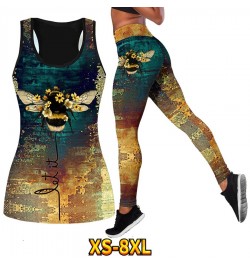 2023 Sport Two Piece Set Yoga Clothes Tight Yoga Clothes Flower Printing Activewear Set Spring Summer Sleeveless Retro Yoga $...