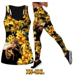 2023 Sport Two Piece Set Yoga Clothes Tight Yoga Clothes Flower Printing Activewear Set Spring Summer Sleeveless Retro Yoga $...