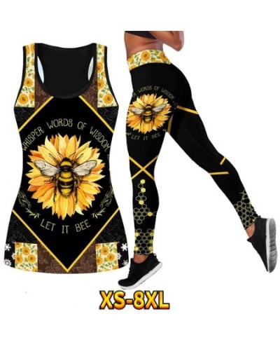 2023 Sport Two Piece Set Yoga Clothes Tight Yoga Clothes Flower Printing Activewear Set Spring Summer Sleeveless Retro Yoga $...