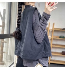 2022 Spring Autumn Arts Style Women V-neck Single Breasted Vest Coats all-matched Casual Cotton Vest Coat C102 $50.53 - Jacke...