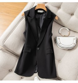 Office Lady Casual Vest Women Classic Loose Black Pocket Waistcoat Woman Elegant Slim Sleeveless Outerwear Chic Veste Femme E...