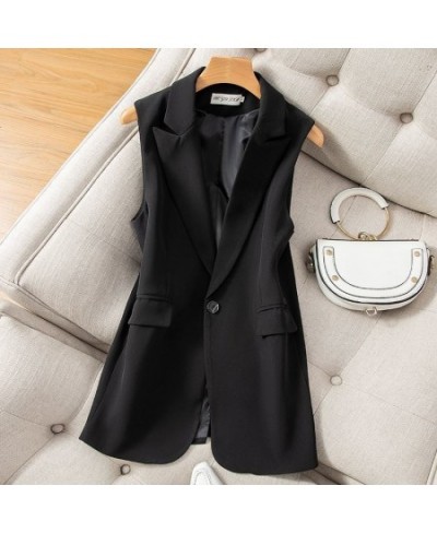 Office Lady Casual Vest Women Classic Loose Black Pocket Waistcoat Woman Elegant Slim Sleeveless Outerwear Chic Veste Femme E...