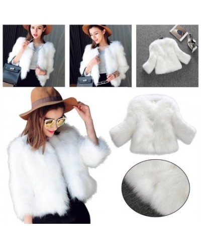 Women Winter Warm Faux Fur Wedding Jacket Fluffy Open Front Cardigan Scarf Shawl $56.72 - Jackets & Coats