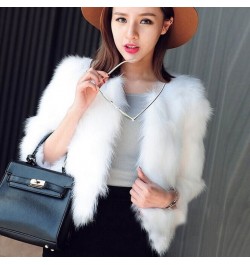 Women Winter Warm Faux Fur Wedding Jacket Fluffy Open Front Cardigan Scarf Shawl $56.72 - Jackets & Coats