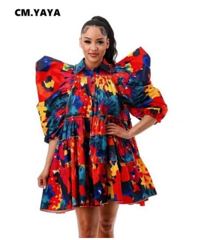 Tie Dye Women Cascading Ruffles Big Swing Puff Half Sleeve Babydoll Smock Dress Streetwear Elegant Shirt Style Dresses $45.93...