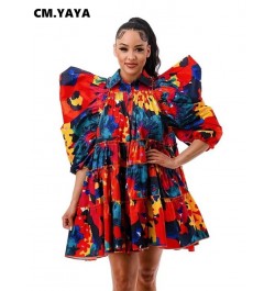 Tie Dye Women Cascading Ruffles Big Swing Puff Half Sleeve Babydoll Smock Dress Streetwear Elegant Shirt Style Dresses $45.93...