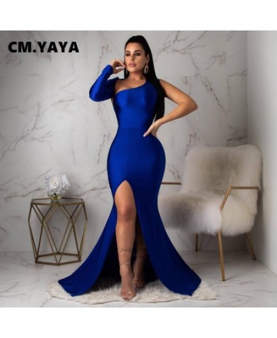 Women Party Dress Solid One Hsouder Slited Backless Long Dresses Sexy Fashion Evening Vestidos Elegance Outfits Autumn $40.73...