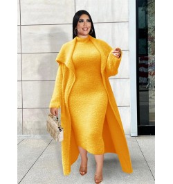 Plus Size Women Clothing Dress Sets 2 Piece Outfits Dresses and Cardigan Matching Suit Wholesale (with Belt) $60.40 - Plus Si...