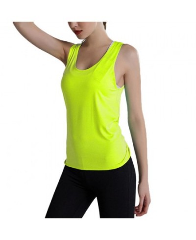 Women's Sports Fitness Vest Solid Color Women Open Back Quick Dry Camisole Tank Top Workout Sports Vest Fitness Quick-drying ...