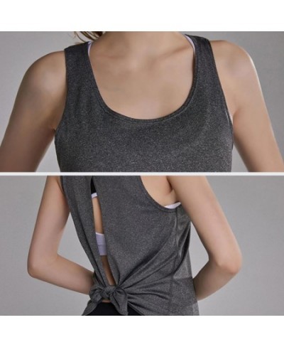 Women's Sports Fitness Vest Solid Color Women Open Back Quick Dry Camisole Tank Top Workout Sports Vest Fitness Quick-drying ...