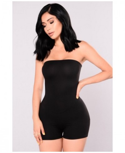 Women Tube Top Jumpsuit Short Romper Womens Playsuit Leotard Sleeveless Top Stretch Casual Blouse Lady Jumpsuit $26.55 - Rompers