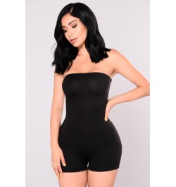 Women Tube Top Jumpsuit Short Romper Womens Playsuit Leotard Sleeveless Top Stretch Casual Blouse Lady Jumpsuit $26.55 - Rompers