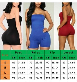 Women Tube Top Jumpsuit Short Romper Womens Playsuit Leotard Sleeveless Top Stretch Casual Blouse Lady Jumpsuit $26.55 - Rompers