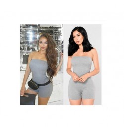 Women Tube Top Jumpsuit Short Romper Womens Playsuit Leotard Sleeveless Top Stretch Casual Blouse Lady Jumpsuit $26.55 - Rompers