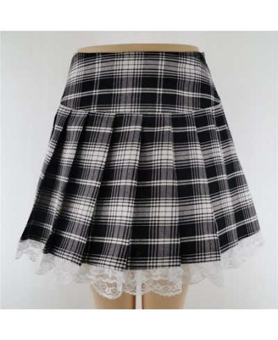 Kawaii E-girl A-line Skirt y2k Vintage High Waist Plaid Mini Skirt Harajuku Mall Goth Gothic Punk Style Fairy Grunge $27.94 -...