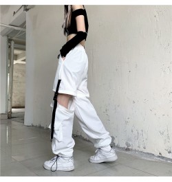 Streetwear Spring Summer Cargo Pants Women Harajuku Slim Punk Ribbons Joggers Elastic Waist Ankle-Length Trousers For Girls $...