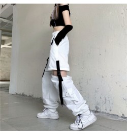 Streetwear Spring Summer Cargo Pants Women Harajuku Slim Punk Ribbons Joggers Elastic Waist Ankle-Length Trousers For Girls $...