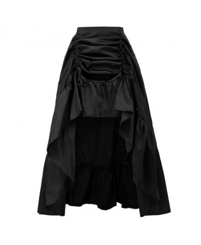 Women skirt retro ruffle solid Adjustable High-Low Skirt Elastic Waist Gothic skirts party club Renaissance Steampunk skirt $...